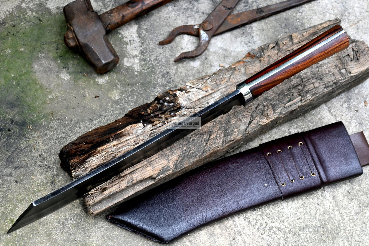 RAMBO IV KNIFE/ Rambo 4 knife/ Cleaver /13 inches long Blade hand forged knife/Made from leaf spring/ Tempered/ Sharpen/Ready to use