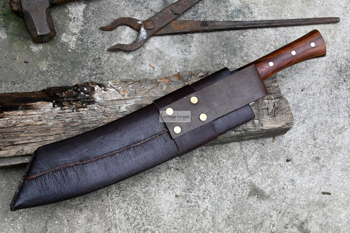RAMBO IV KNIFE/ Rambo 4 knife/ Cleaver /13 inches long Blade hand forged knife/Made from leaf spring/ Tempered/ Sharpen/Ready to use