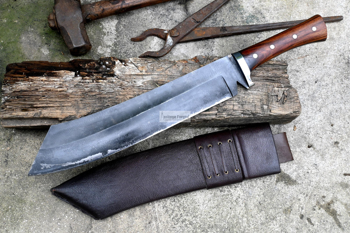 RAMBO IV KNIFE/ Rambo 4 knife/ Cleaver /13 inches long Blade hand forged knife/Made from leaf spring/ Tempered/ Sharpen/Ready to use