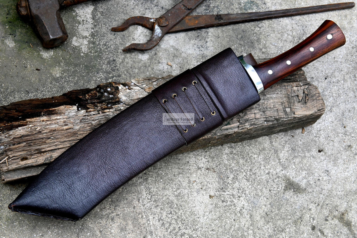 RAMBO IV KNIFE/ Rambo 4 knife/ Cleaver /13 inches long Blade hand forged knife/Made from leaf spring/ Tempered/ Sharpen/Ready to use