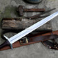 GERMAN DEGEN SWORD/24 inches Long Blade hand forged Sword/Leaf spring of truck/Rosewood Handle/ Medieval/Tempered/Ready to use/knife/knives