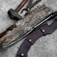 KHOPESH MACHETE/ 20 inches Long Blade hand forged Egyptian  khopesh sword /Leaf spring of truck /Sharpen/Tempered/Ready to use/knife/knives
