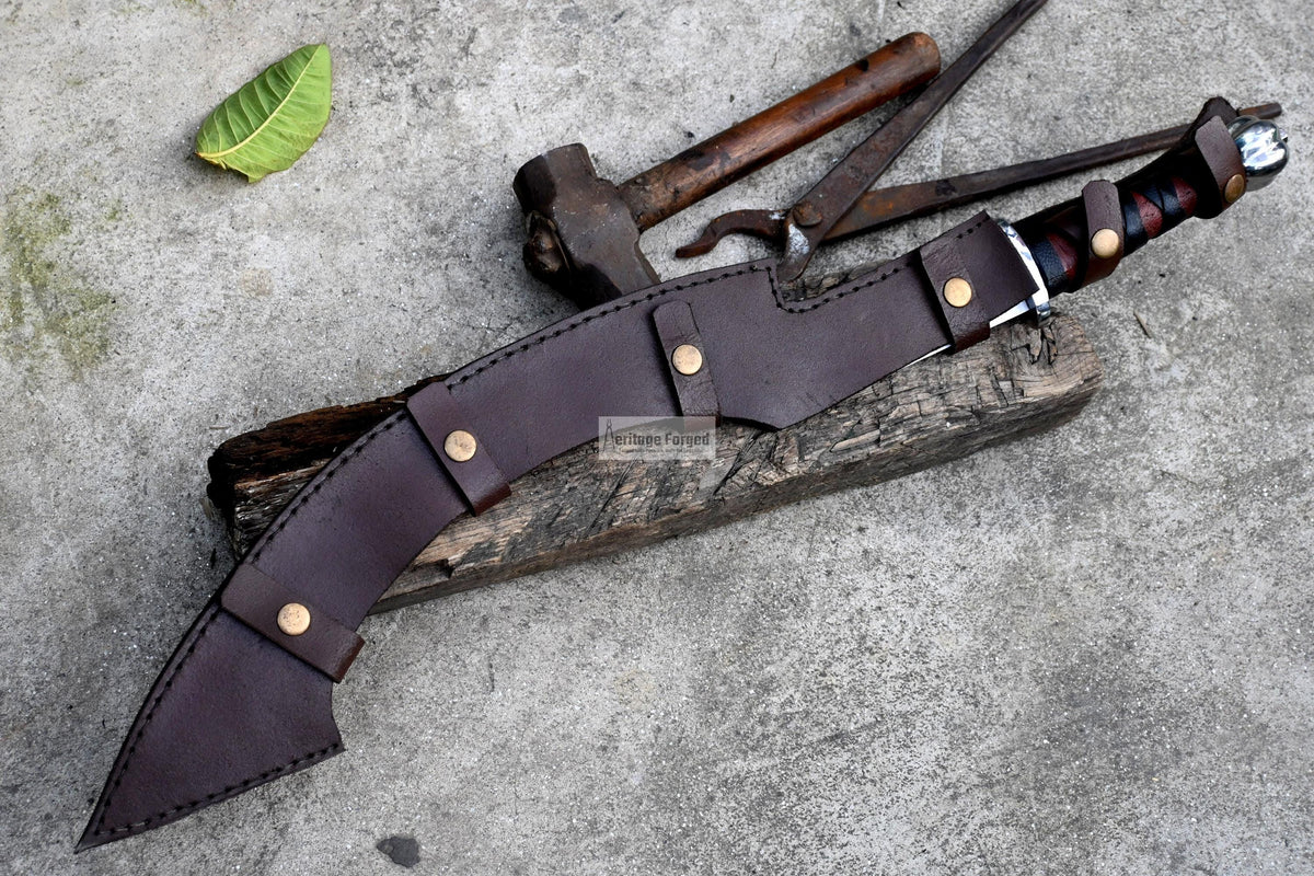KHOPESH MACHETE/ 20 inches Long Blade hand forged Egyptian  khopesh sword /Leaf spring of truck /Sharpen/Tempered/Ready to use/knife/knives