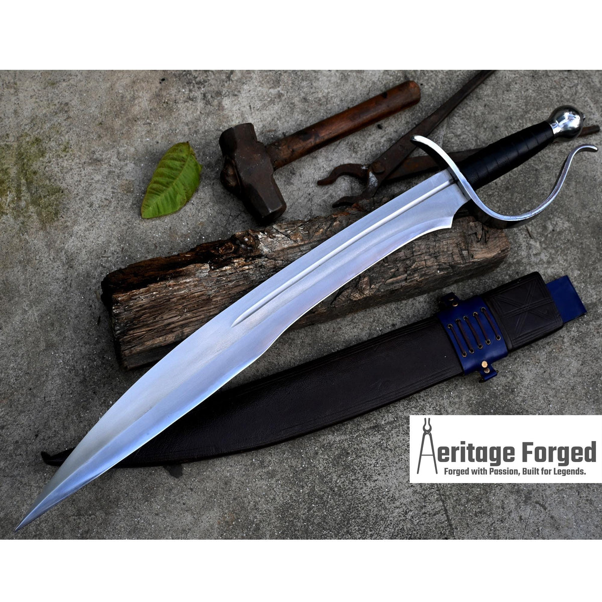 JUNGLE MACHETE / Large Jungle Machete/22 inches Long Blade Heavy duties machete/ Full tang/ Leaf spring of truck/ Tempered/Sharpen/Working
