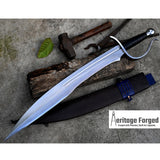 JUNGLE MACHETE / Large Jungle Machete/22 inches Long Blade Heavy duties machete/ Full tang/ Leaf spring of truck/ Tempered/Sharpen/Working