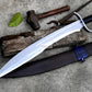 JUNGLE MACHETE / Large Jungle Machete/22 inches Long Blade Heavy duties machete/ Full tang/ Leaf spring of truck/ Tempered/Sharpen/Working