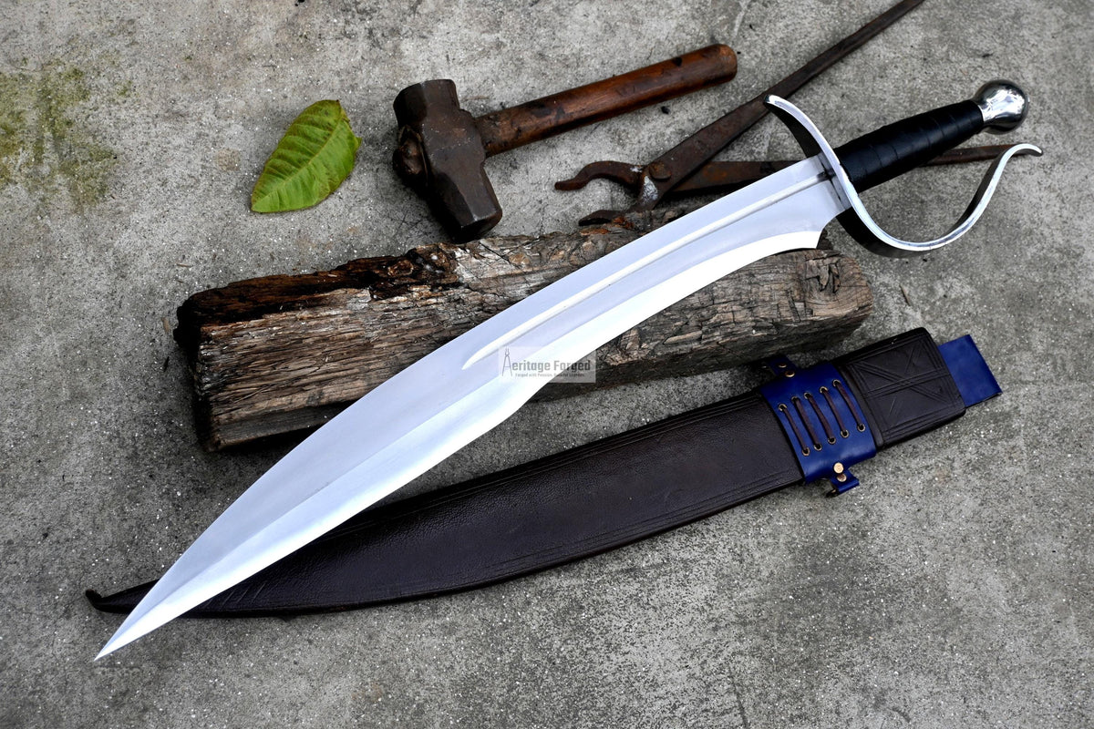 JUNGLE MACHETE / Large Jungle Machete/22 inches Long Blade Heavy duties machete/ Full tang/ Leaf spring of truck/ Tempered/Sharpen/Working