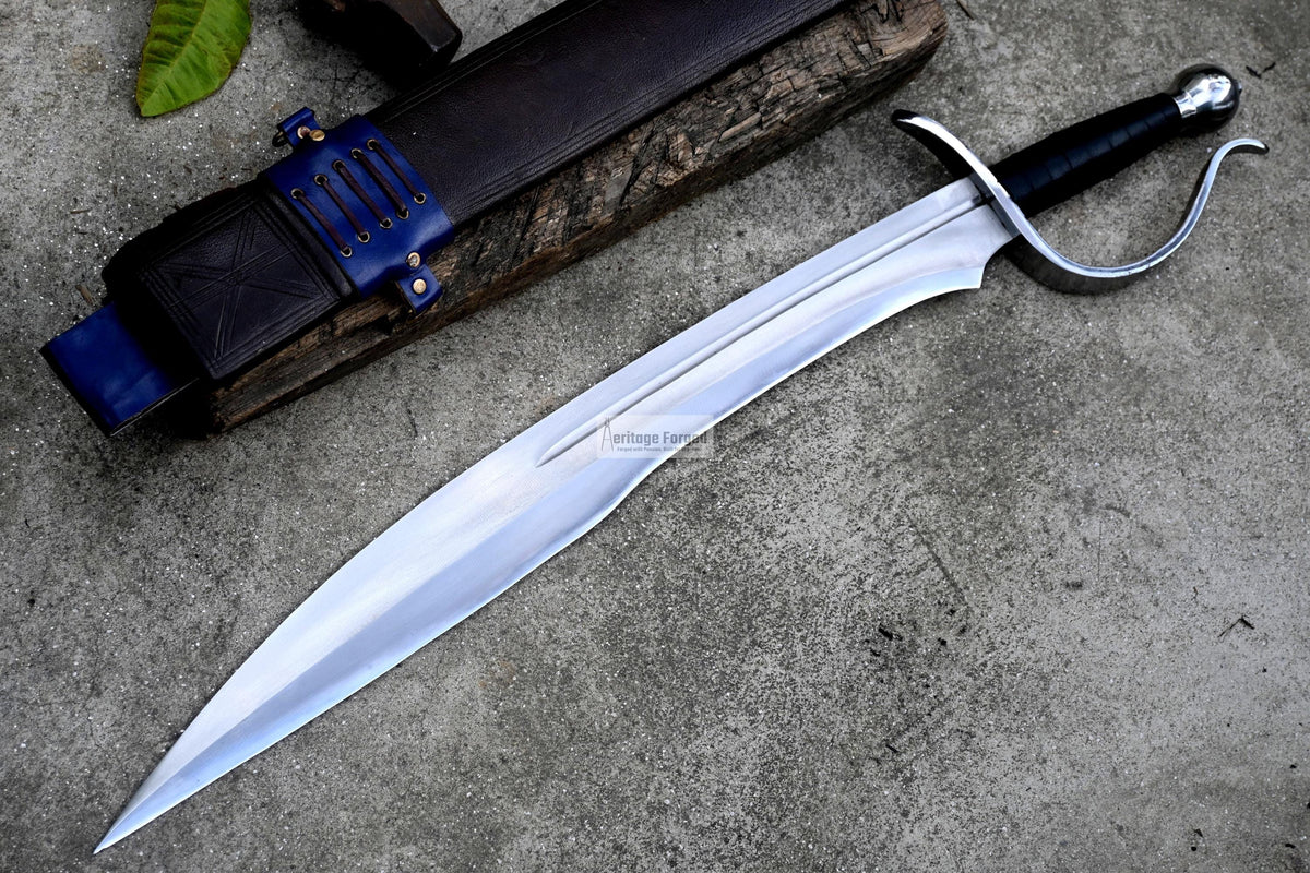 JUNGLE MACHETE / Large Jungle Machete/22 inches Long Blade Heavy duties machete/ Full tang/ Leaf spring of truck/ Tempered/Sharpen/Working