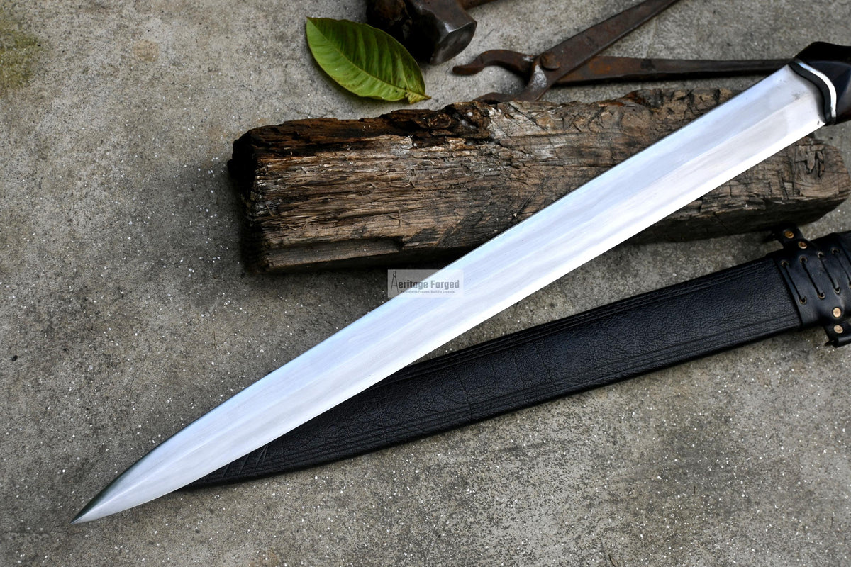 CELTIC TENE SWORD/24 inches Long Blade hand forged Sword/Leaf spring of truck/Rosewood Handle/Sharpen/Tempered/Ready to use/knife/knives
