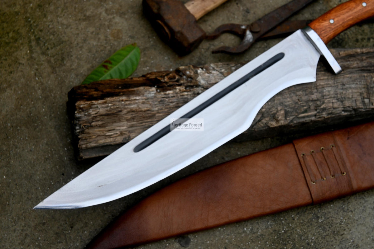 JUNGLE MACHETE / Large Jungle Machete/18 inches Long Blade Heavy duties machete/ Full tang/ Leaf spring of truck/ Tempered/Sharpen/Working