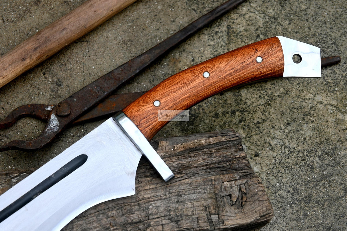 JUNGLE MACHETE / Large Jungle Machete/18 inches Long Blade Heavy duties machete/ Full tang/ Leaf spring of truck/ Tempered/Sharpen/Working