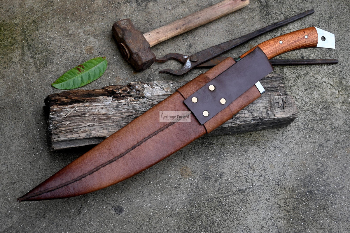 JUNGLE MACHETE / Large Jungle Machete/18 inches Long Blade Heavy duties machete/ Full tang/ Leaf spring of truck/ Tempered/Sharpen/Working