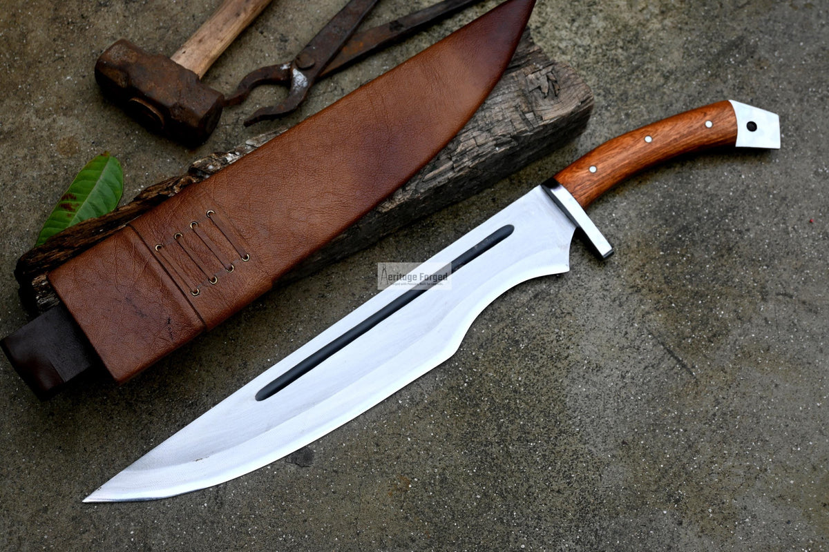 JUNGLE MACHETE / Large Jungle Machete/18 inches Long Blade Heavy duties machete/ Full tang/ Leaf spring of truck/ Tempered/Sharpen/Working