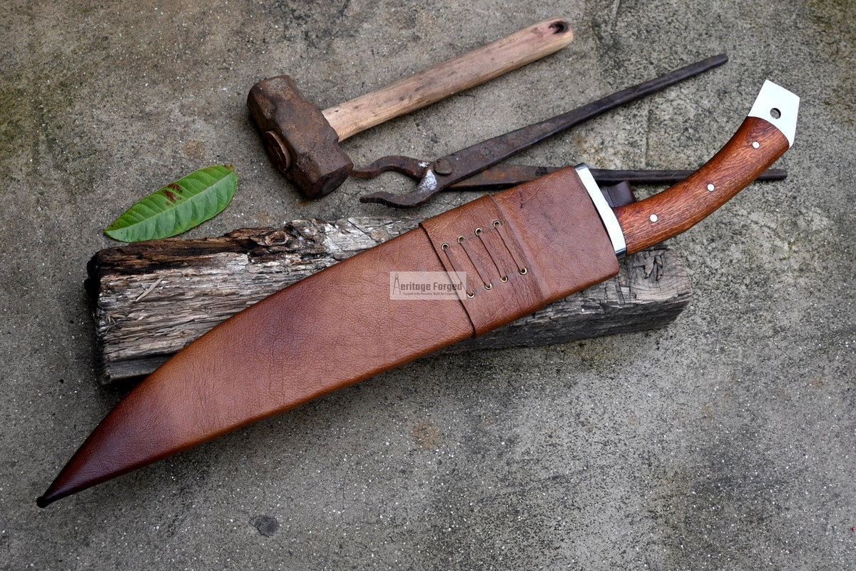 JUNGLE MACHETE / Large Jungle Machete/18 inches Long Blade Heavy duties machete/ Full tang/ Leaf spring of truck/ Tempered/Sharpen/Working