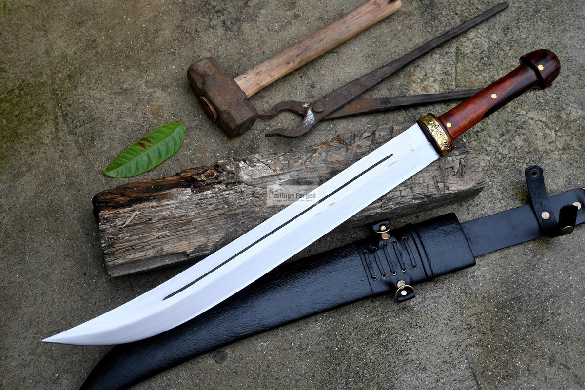 KINDAJAL SWORD /19 inches long Blade Hand Forged Sword/ Kindajal Machete/Handmade from Leaf spring of Truck-Balance water tempered/Sharpe