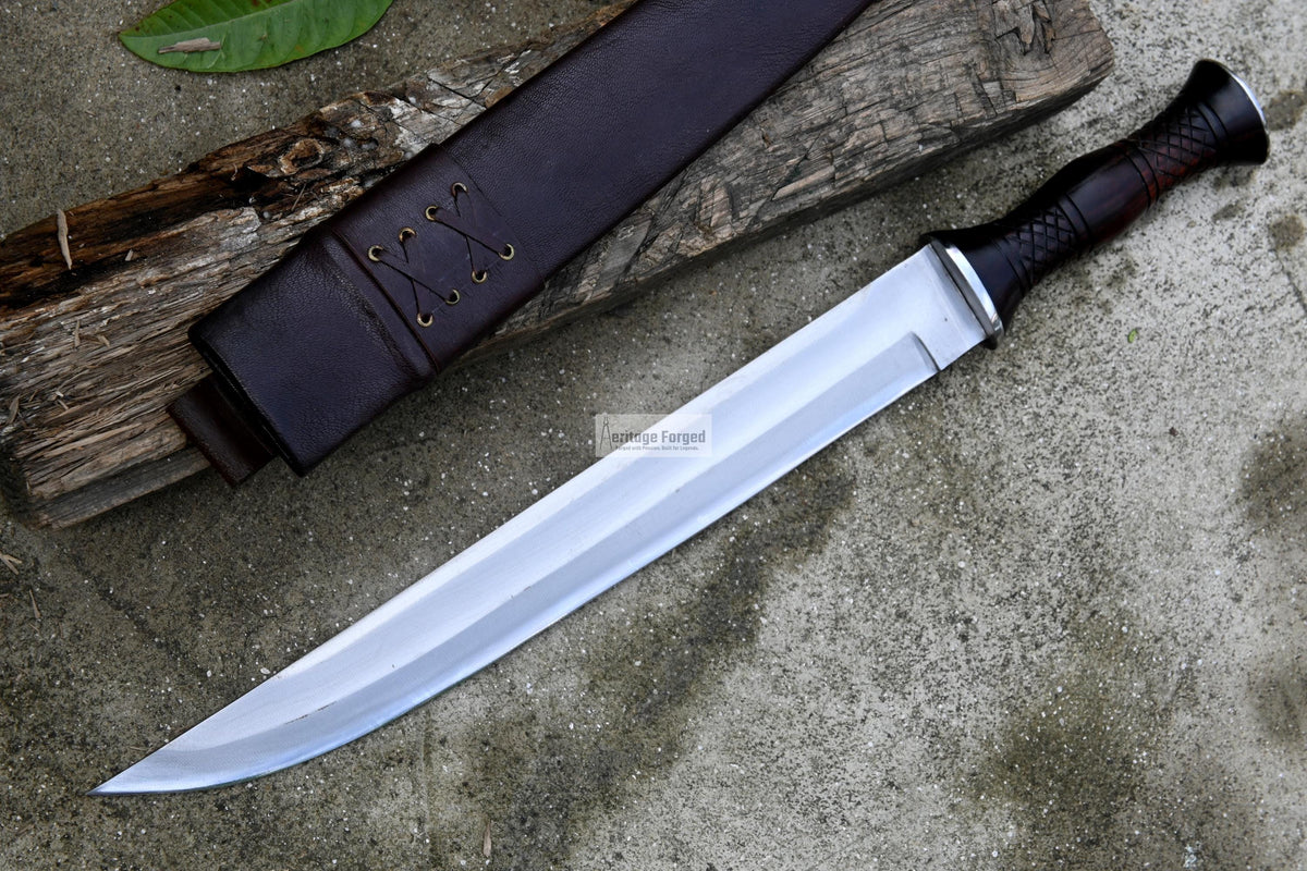 HUNTING KNIFE / 15 inches long Blade Hunting knife / Hand forged knife / Made from Leaf spring of truck / Tempered / Sharpen/ Ready to use