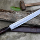 HUNTING KNIFE / 15 inches long Blade Hunting knife / Hand forged knife / Made from Leaf spring of truck / Tempered / Sharpen/ Ready to use