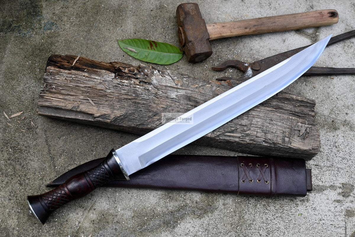 HUNTING KNIFE / 15 inches long Blade Hunting knife / Hand forged knife / Made from Leaf spring of truck / Tempered / Sharpen/ Ready to use