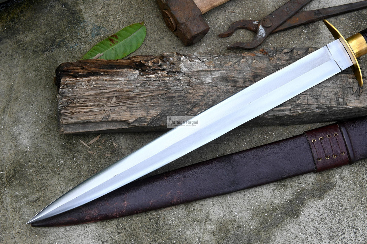 MINI VIKING SWORD/20 inches Long Blade hand forged Sword/Leaf spring of truck/Rosewood Handle/Sharpen/Tempered/Ready to use/knife/knives
