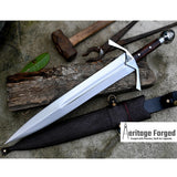VIKING DAGGER/14 inches Long Blade hand forged Dagger/Leaf spring of truck/Rosewood Handle/Sharpen/Tempered/Ready to use/knife/knives