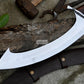 KHOPESH MACHETE/ 16 inches Long Blade hand forged Egyptian  khopesh sword /Leaf spring of truck /Sharpen/Tempered/Ready to use/knife/knives