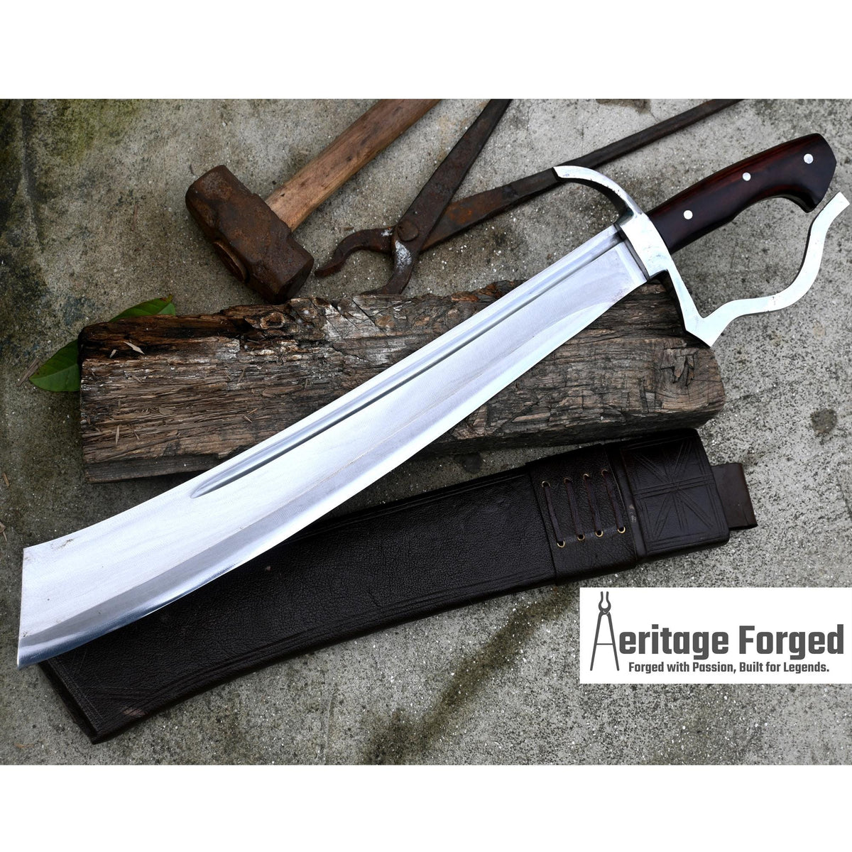 PARANG MACHETE / Large Jungle Machete/18 inches Long Blade Heavy duties machete/ Full tang/ Leaf spring of truck/ Tempered/Sharpen/Working