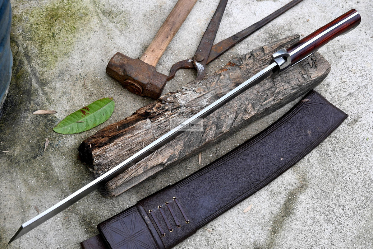 PARANG MACHETE / Large Jungle Machete/18 inches Long Blade Heavy duties machete/ Full tang/ Leaf spring of truck/ Tempered/Sharpen/Working