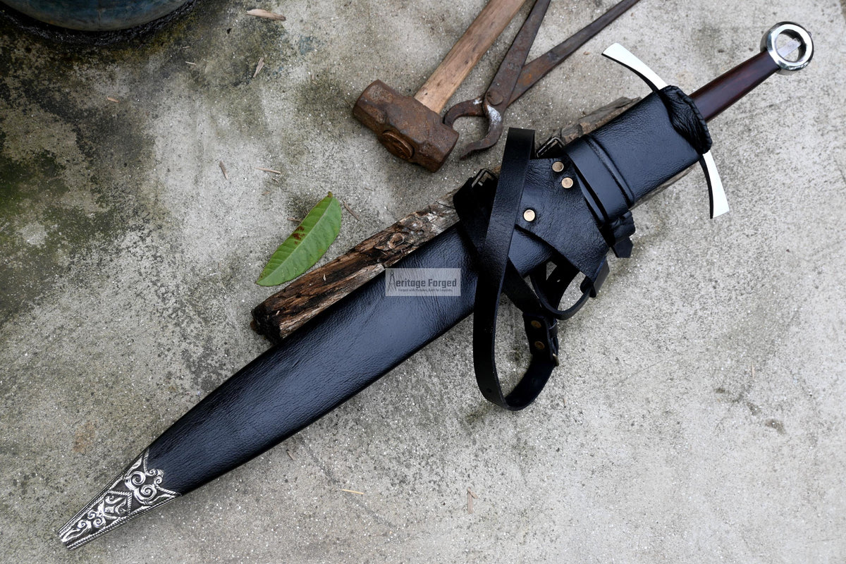 VIKING SWORD/24 inches Long Blade hand forged Sword/Leaf spring of truck/Rosewood Handle/Sharpen/Tempered/Ready to use/knife/knives