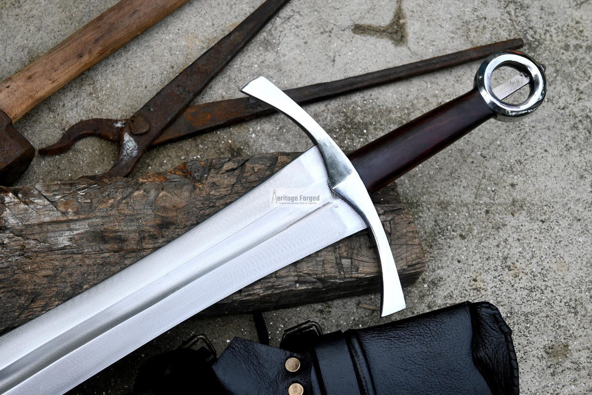 VIKING SWORD/24 inches Long Blade hand forged Sword/Leaf spring of truck/Rosewood Handle/Sharpen/Tempered/Ready to use/knife/knives