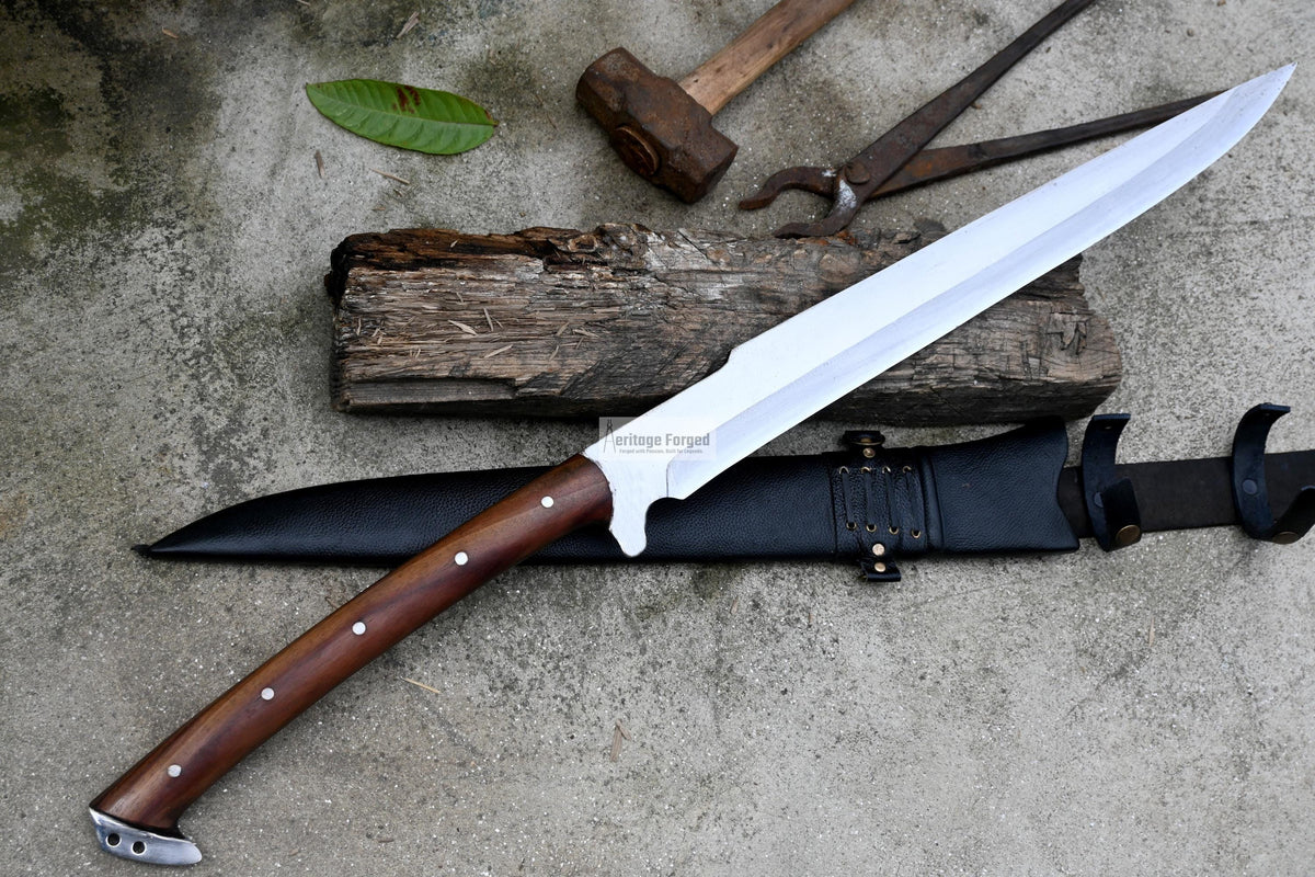 SPARTAN MACHETE / Large Jungle Machete/20 inches Long Blade Heavy duties machete/ Full tang/ Leaf spring of truck/ Tempered/Sharpen/Working