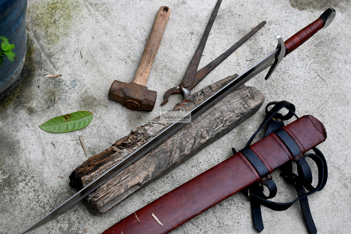 SINGLE EDGE SWORD/24 inches Long Blade hand forged Sword/Leaf spring of truck/Rosewood Handle/Sharpen/Tempered/Ready to use/knife/knives