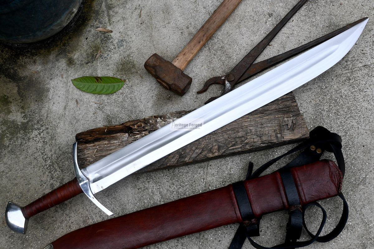 SINGLE EDGE SWORD/24 inches Long Blade hand forged Sword/Leaf spring of truck/Rosewood Handle/Sharpen/Tempered/Ready to use/knife/knives