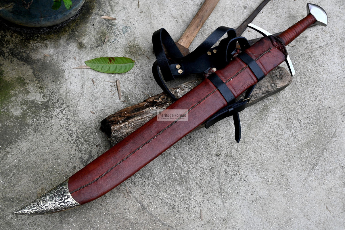 SINGLE EDGE SWORD/24 inches Long Blade hand forged Sword/Leaf spring of truck/Rosewood Handle/Sharpen/Tempered/Ready to use/knife/knives