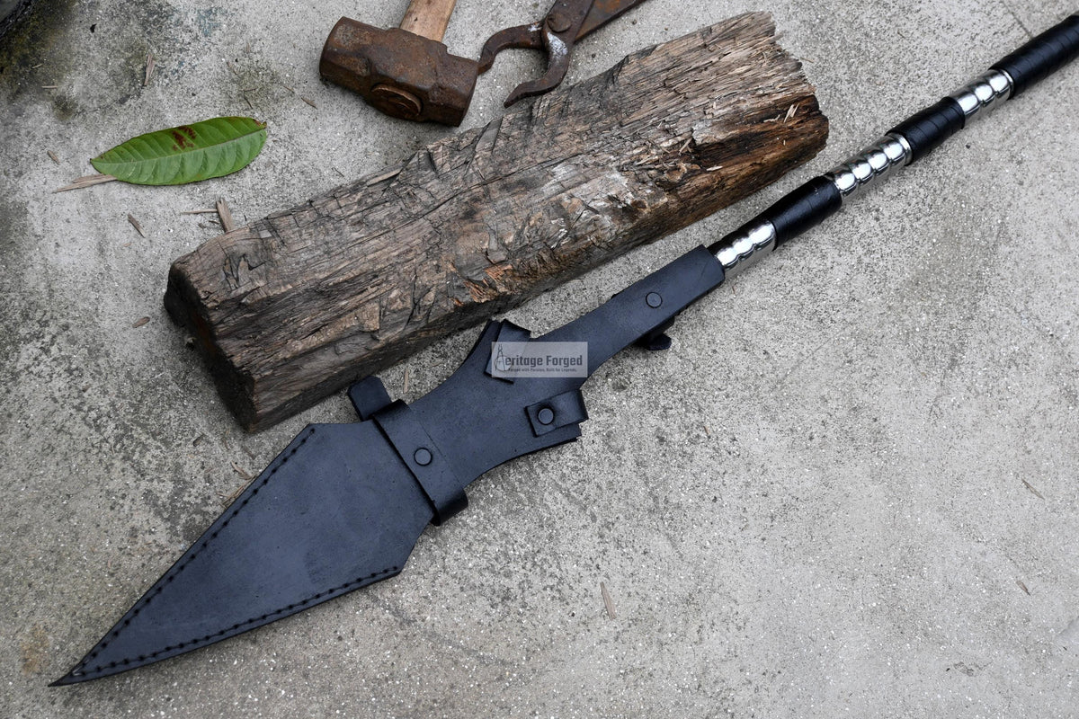 ACHILLES SPEAR / hand forged spear /12 inches Long Blade spear/ Greek Achilles Spear/ Full tang/ Leaf spring of truck/ Tempered/Sharpen