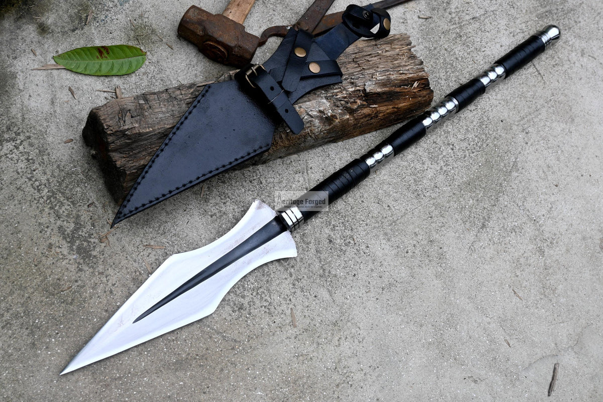 ACHILLES SPEAR / hand forged spear /12 inches Long Blade spear/ Greek Achilles Spear/ Full tang/ Leaf spring of truck/ Tempered/Sharpen