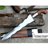 PUNYAL DAGGER/12 inches Long Blade hand forged Kris Dagger/Leaf spring of truck/Rosewood Handle/Sharpen/Tempered/Ready to use/knife/knives