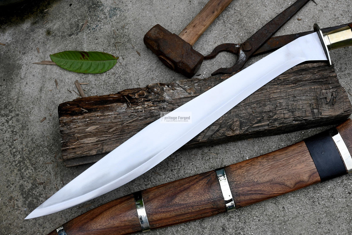 GARAB SWORD /20 inches long Blade Hand Forged Filipino Sword/ Machete/Handmade from Leaf spring of Truck-Balance water tempered/Sharp