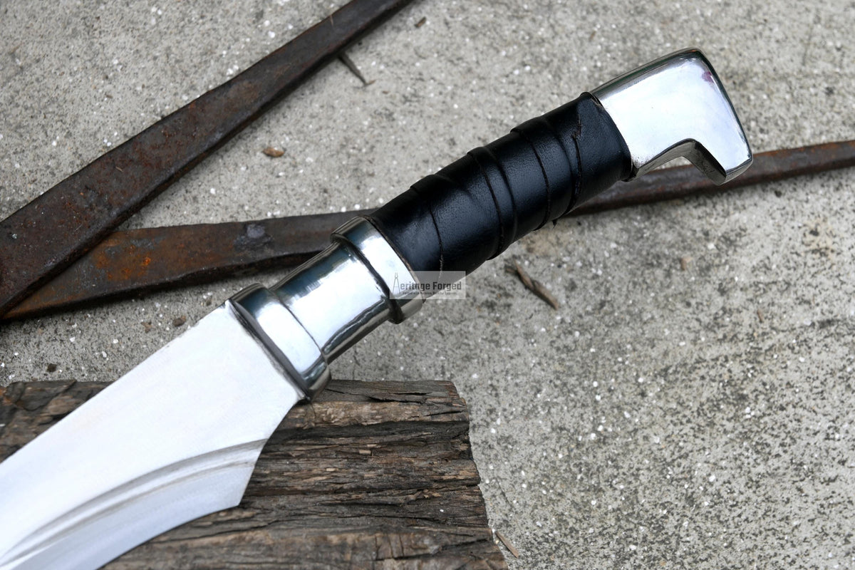 SCIMITAR SWORD/18 inches Long Blade hand forged Sword/Leaf spring of truck/Rosewood Handle/Sharpen/Tempered/Ready to use/knife/knives
