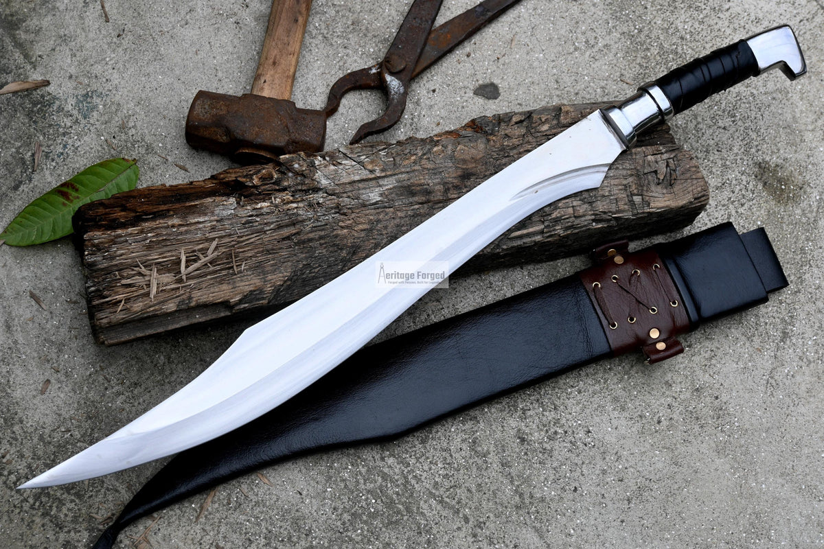 SCIMITAR SWORD/18 inches Long Blade hand forged Sword/Leaf spring of truck/Rosewood Handle/Sharpen/Tempered/Ready to use/knife/knives