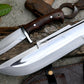 BOWIE KNIFE / 12 inches long Blade Hunting knife / Hand forged knife / Made from Leaf spring of truck / Tempered / Sharpen/ Ready to use