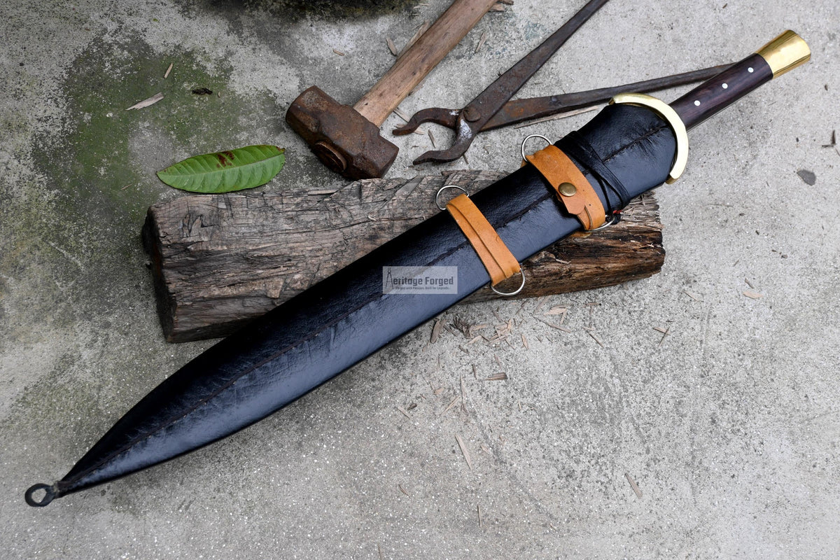 GREEK XIPHOS/ 22 inches Long Blade hand forged historical Sword/Leaf spring of truck/Wooden Handle/Custom forged sword