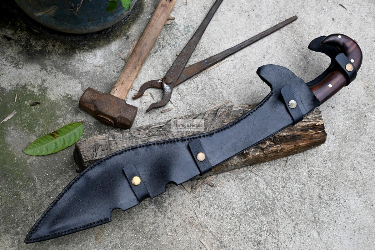 KOPIS MACHETE/ 20 inches Long Blade hand forged custom forged kopis /Leaf spring of truck /Sharpen/Tempered/Ready to use/knife/knives