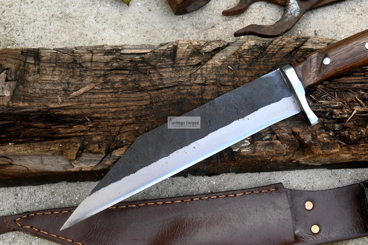 SEAX KNIFE / 8 inches long Blade Hunting knife / Hand forged knife / Made from Leaf spring of truck / Tempered / Sharpen/ Ready to use