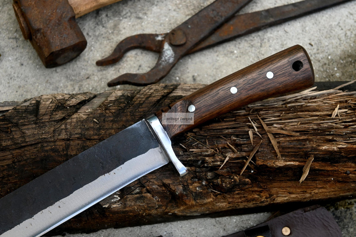 SEAX KNIFE / 8 inches long Blade Hunting knife / Hand forged knife / Made from Leaf spring of truck / Tempered / Sharpen/ Ready to use