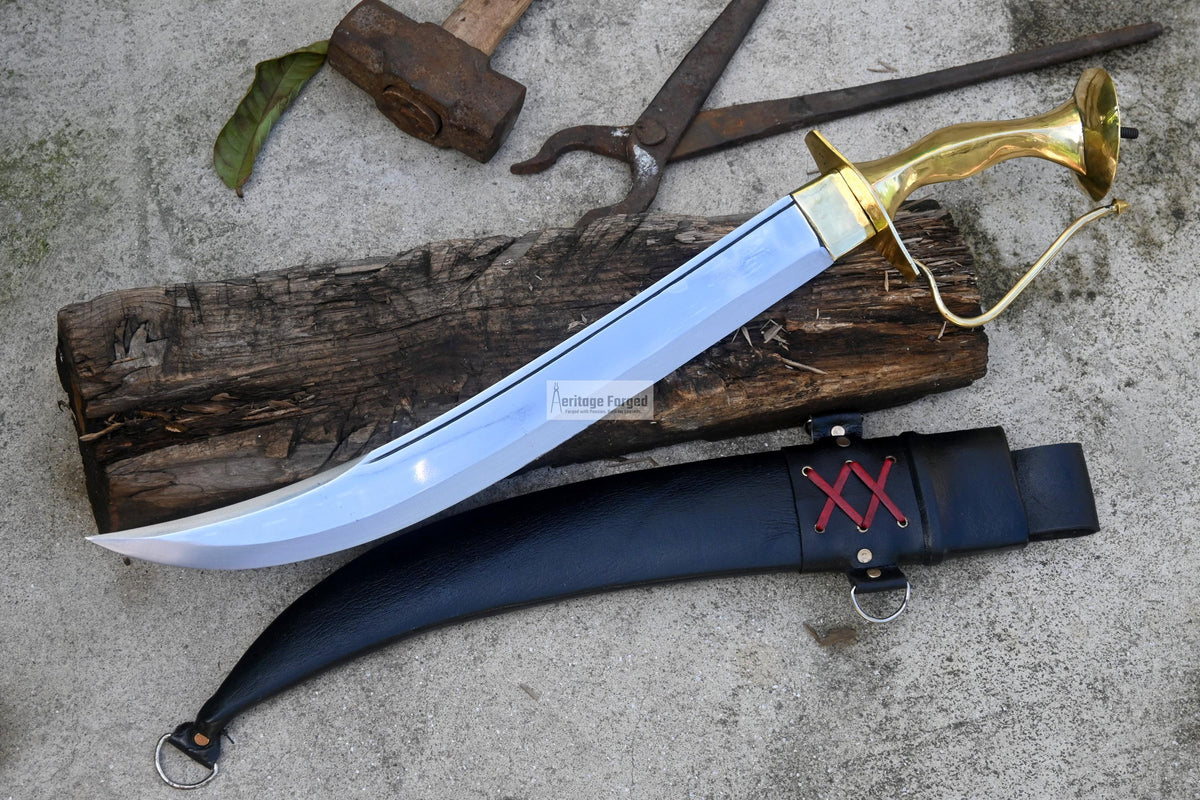 TALWAR DAGGER/15 inches Long Blade hand forged Sword/Leaf spring of truck/ Brass Handle/Sharpen/Tempered/Ready to use/ceremonial sword