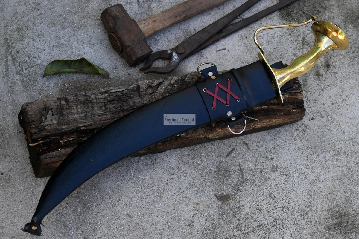 TALWAR DAGGER/15 inches Long Blade hand forged Sword/Leaf spring of truck/ Brass Handle/Sharpen/Tempered/Ready to use/ceremonial sword