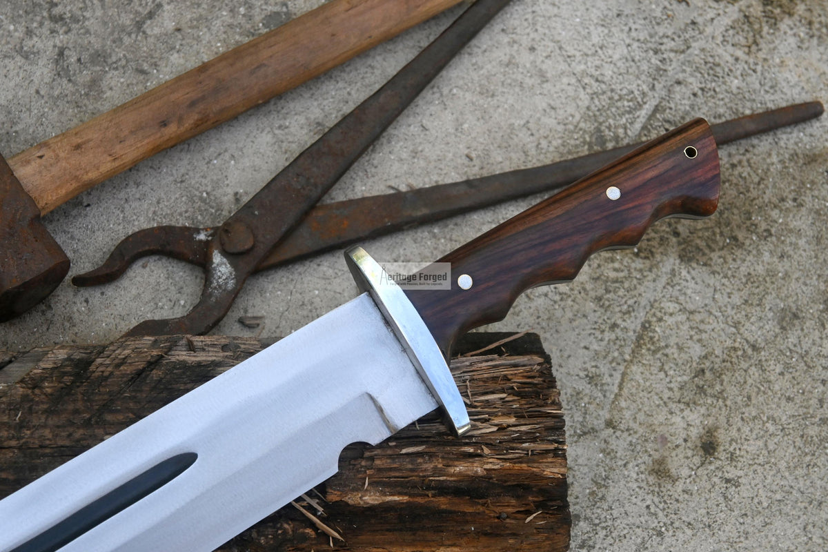 HEAVY MACHETE / Large Jungle Machete/ 16 inches Long Blade Heavy duties machete/ Full tang/ Leaf spring of truck/ Tempered/Sharpen/Working