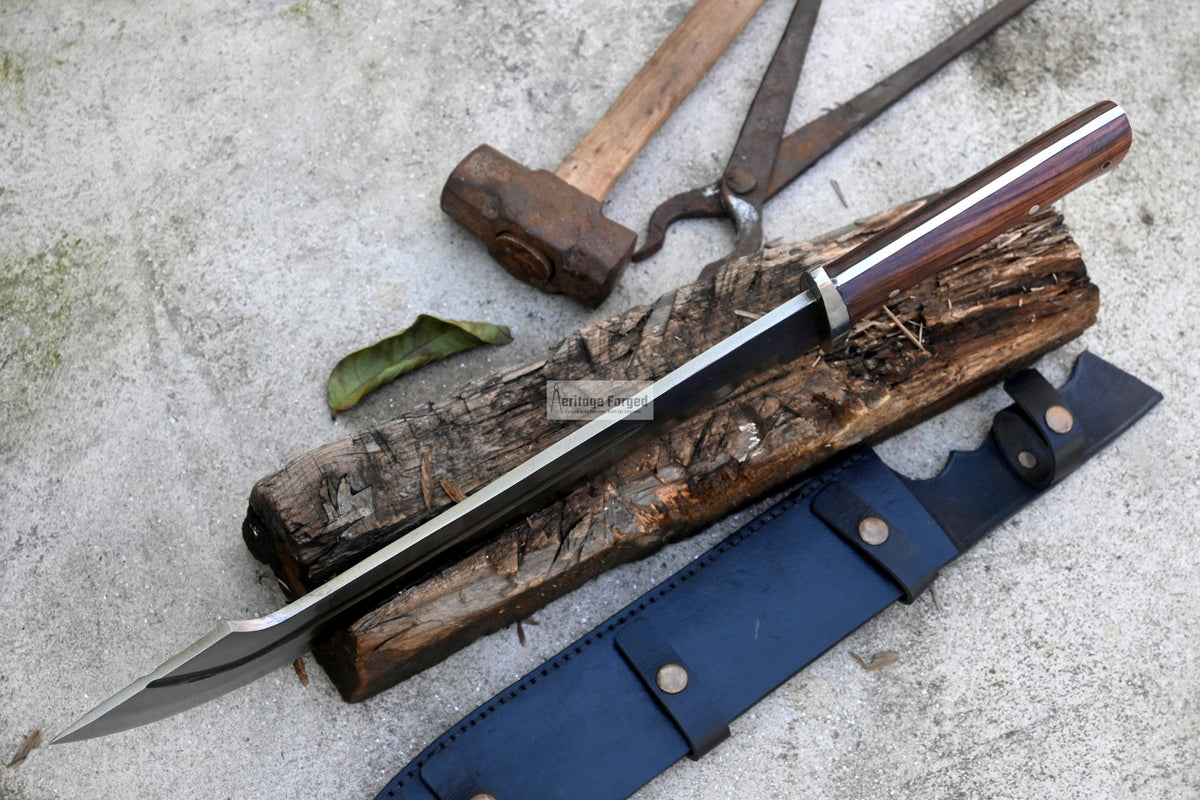HEAVY MACHETE / Large Jungle Machete/ 16 inches Long Blade Heavy duties machete/ Full tang/ Leaf spring of truck/ Tempered/Sharpen/Working