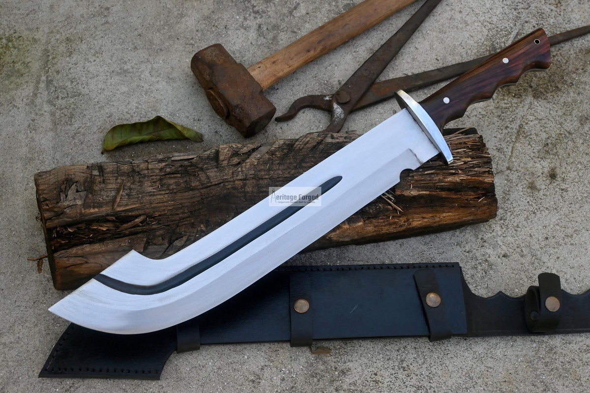 HEAVY MACHETE / Large Jungle Machete/ 16 inches Long Blade Heavy duties machete/ Full tang/ Leaf spring of truck/ Tempered/Sharpen/Working