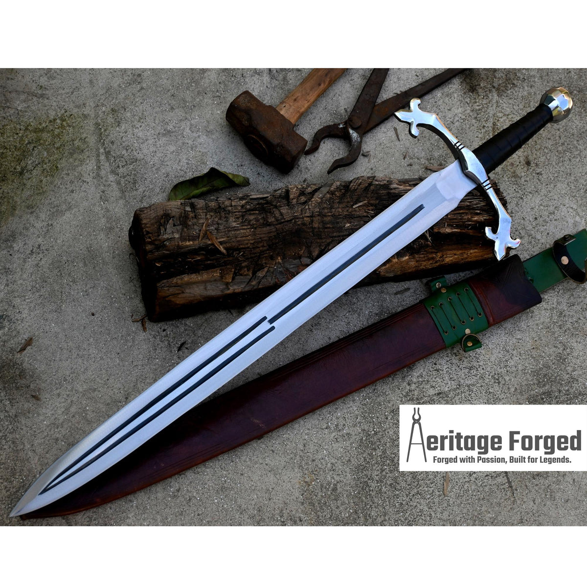 VIKING SWORD/24 inches Long Blade hand Made Sword/Leaf spring of truck/Rosewood Handle/Sharpen/Tempered/Ready to use/knife/knives